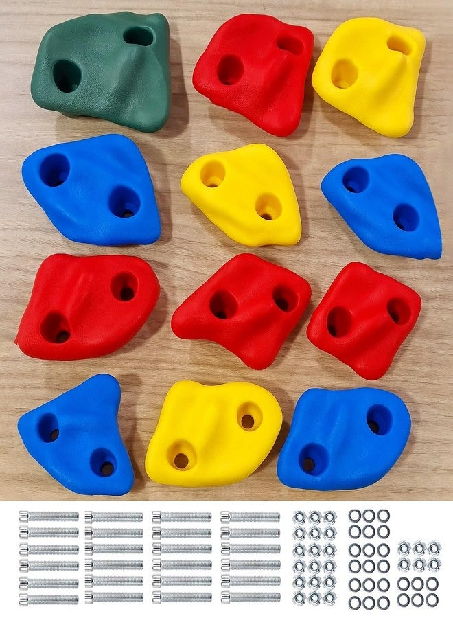 REZNOR مجموعة مقابض تسلق الصخور ريزنور بريميوم على شكل مثلث - مقابض متينة مستوحاة من الحجر، عبوة من 12 قطعة - Image 1